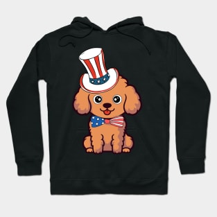 Funny brown dog is wearing uncle sam hat Hoodie